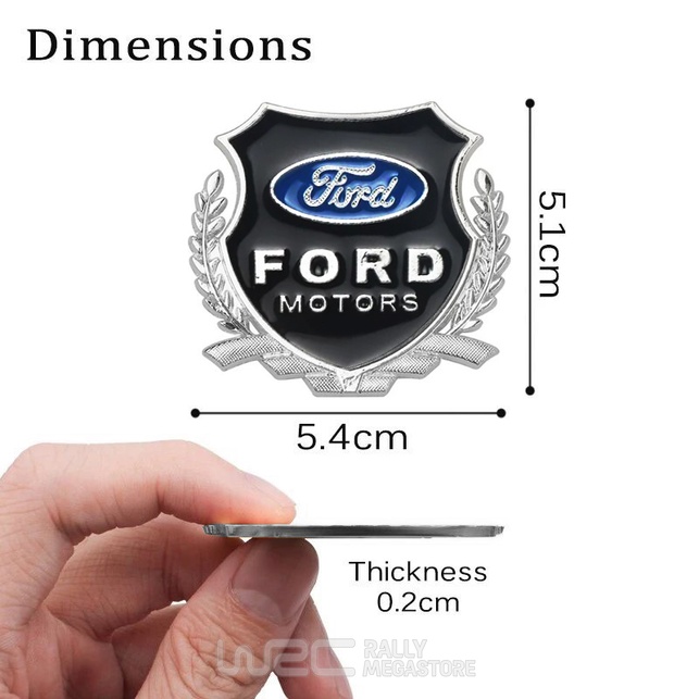 EMBLEME BOUCLIER LOGO FORD SILVER